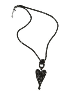 Náhrdelník s přívěsem srdce na třpytivé šnůře | LORIANE - 1