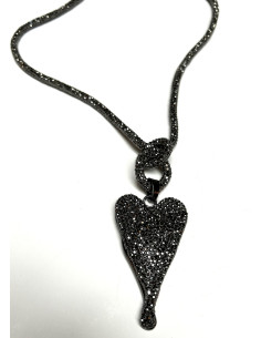 Náhrdelník s přívěsem srdce na třpytivé šnůře | LORIANE 2