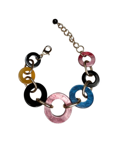 Náramek z kulatých prvků, barevný | LORIANE