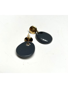 Náušnice s tmavě šedým ověsem | LORIANE - 1 2