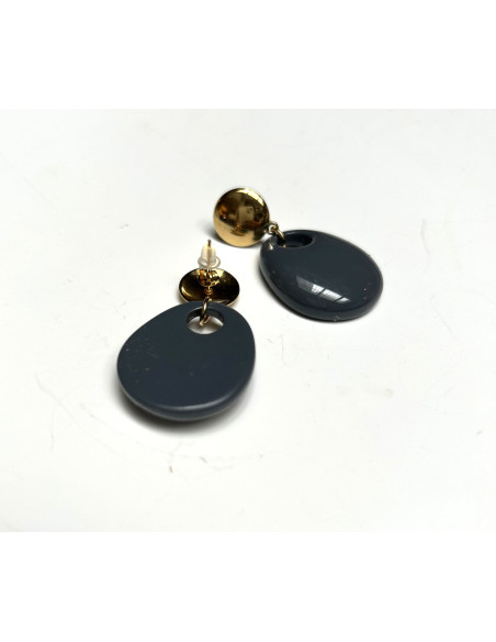 Náušnice s tmavě šedým ověsem | LORIANE a