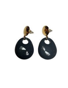 Náušnice s tmavě šedým ověsem | LORIANE