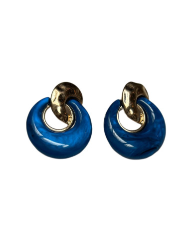 Náušnice v modro - zlaté kombinaci | LORIANE - 1
