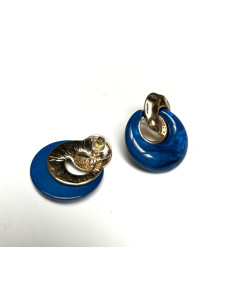 Náušnice v modro - zlaté kombinaci | LORIANE - 1 2