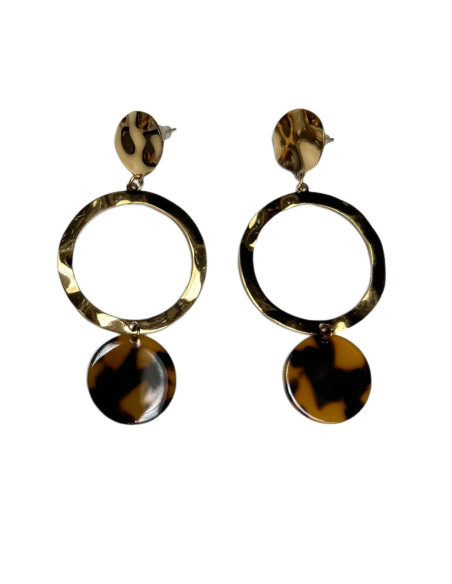 Náušnice s kruhovým ověsem, zlaté | LORIANE - 1