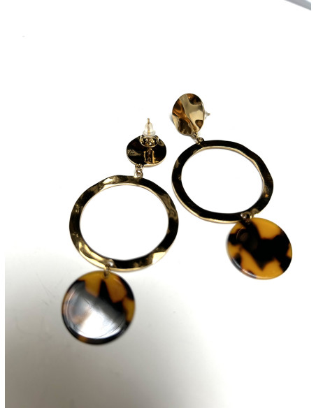 Náušnice s kruhovým ověsem, zlaté | LORIANE - 2