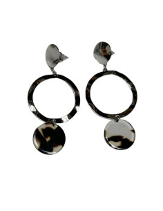 Náušnice s kruhovým ověsem, stříbrné | LORIANE