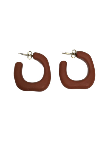 Náušnice v rezavě hnědé matné barvě | LORIANE