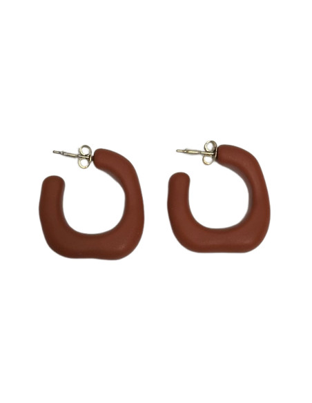 Náušnice v rezavě hnědé matné barvě | LORIANE