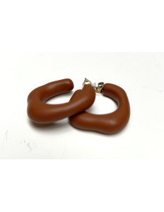 Náušnice v rezavě hnědé matné barvě | LORIANE 2