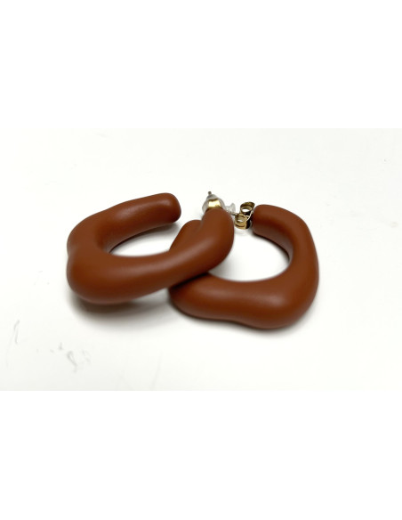 Náušnice v rezavě hnědé matné barvě | LORIANE a