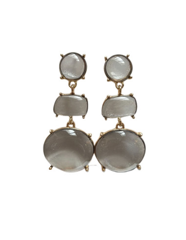 Náušnice se šedým průsvitným ověsem | LORIANE - 1