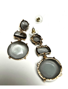 Náušnice se šedým průsvitným ověsem | LORIANE 2