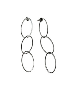 Náušnice z kovových oček ve stříbrné barvě | LORIANE - 1