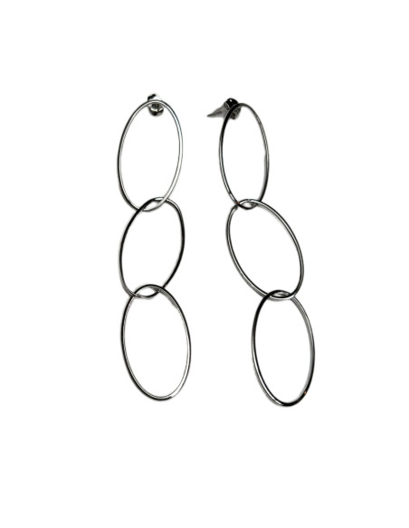 Náušnice z kovových oček ve stříbrné barvě | LORIANE - 1