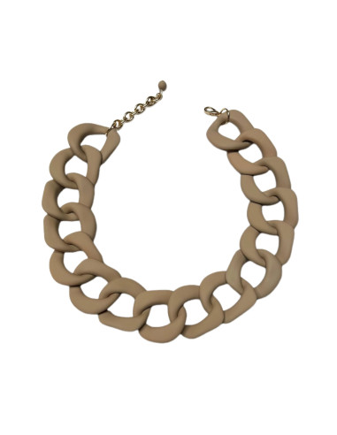 Náhrdelník z propletených ok v matné hnědé barvě | LORIANE