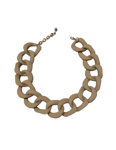 Náhrdelník z propletených ok v matné hnědé barvě | LORIANE