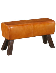 Lavička s koženým čalouněním – „Koza“ | dovoz Indie