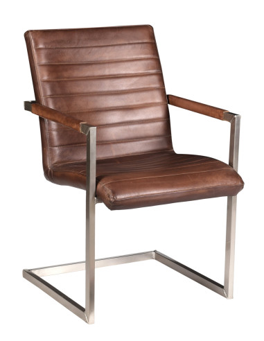 Funkcionalistické křeslo s koženým čalouněním | dovoz Indie
