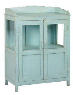 Starožitná prosklená skříňka v pastelové barvě | dovoz Indie