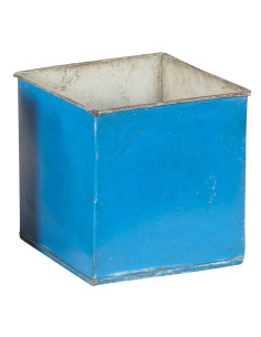 Industriální kovová nádoba s modrou patinou | dovoz Indie