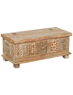 Teaková truhla s řezbou a patinou