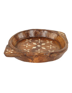 Dřevěná mísa zdobená intarzí | dovoz Indie