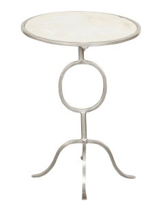 Kulatý odkládací stolek s mramorovou deskou | dovoz Indie