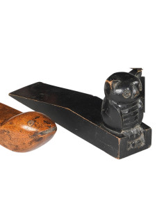 Dřevěná zarážka dveří ve tvaru sovy | dovoz Indie