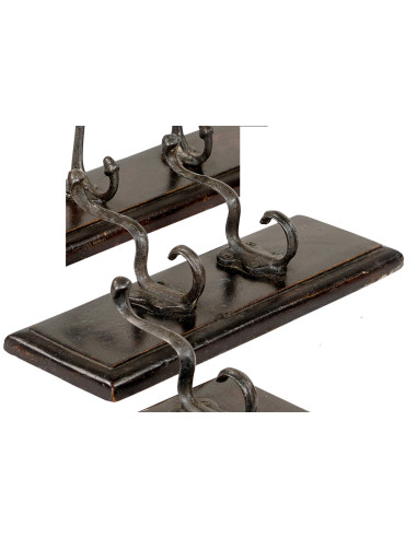 Dřevěný panel se 2 kovovými věšáky | dovoz Indie