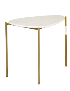 Stolek s mramorovou deskou a kovovými nohami | dovoz Indie