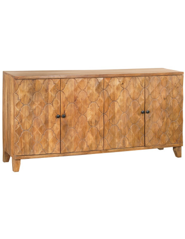 Komoda z masivního mangového dřeva s s dekorativní řezbou