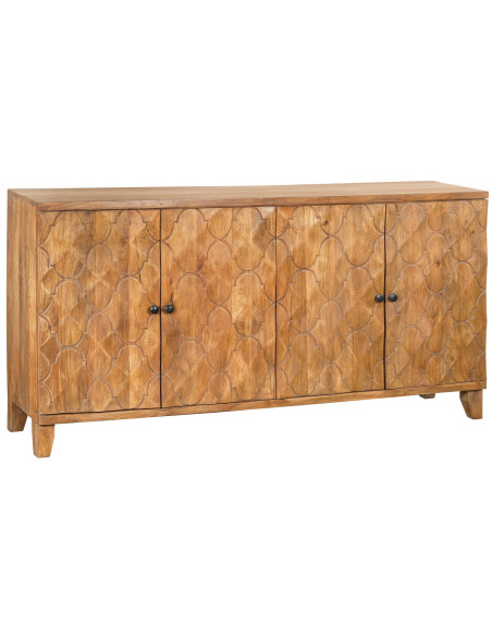 Komoda z masivního mangového dřeva s s dekorativní řezbou