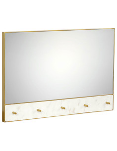 Zrcadlo ve zlatém rámu s mramorem a věšáky 50x73 | dovoz Indie