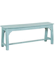Původní teaková lavice s modrou patinou