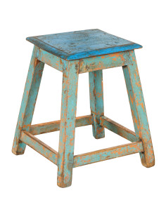 Teaková stolička s modrou patinou | dovoz Indie