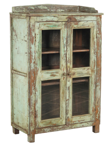 Původní teaková skříňka s prosklenými dveřmi | dovoz Indie