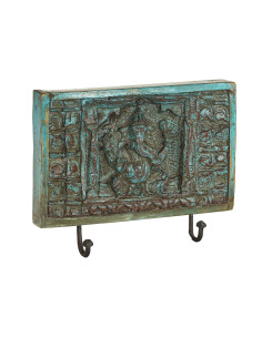 Vyřezávaný panel s motivem Ganéši a s věšáky| dovoz Indie