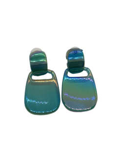 Náušnice průsvitné tmavě zelenomodré | KLÉO PARIS