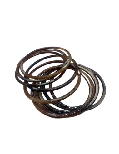 Náramek úzký pevný v hnědých odstínech | KLÉO...