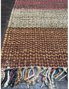 Přírodní koberec z konopných vláken, 92x150cm, oranžové pruhy | dovoz Indie 2