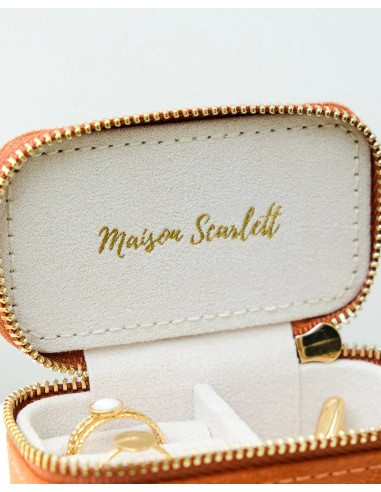 Mini cestovní šperkovnice z růžového sametu | MAISON SCARLET - 3