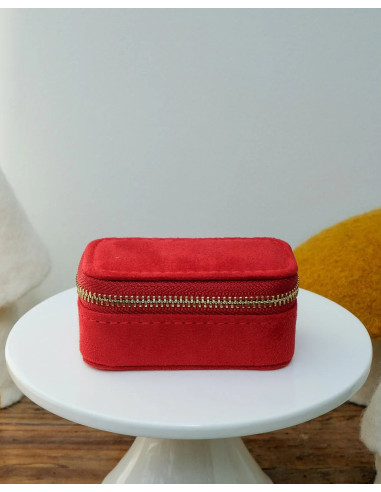 Mini cestovní šperkovnice z červeného sametu | MAISON SCARLET - 1
