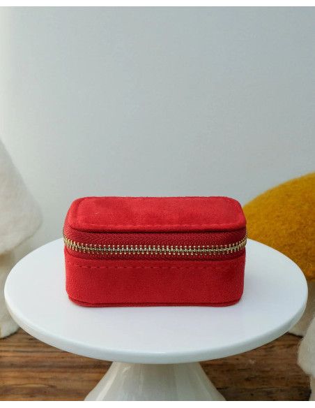 Mini cestovní šperkovnice z červeného sametu | MAISON SCARLET - 1
