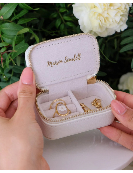 Mini cestovní šperkovnice z umělé kůže - camel | MAISON SCARLET c