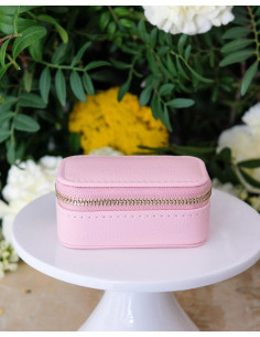 Mini cestovní šperkovnice z umělé kůže - růžová | MAISON SCARLET