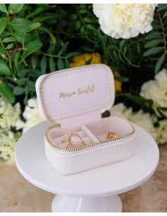 Mini cestovní šperkovnice z umělé kůže - bílá | MAISON SCARLET - 1 2