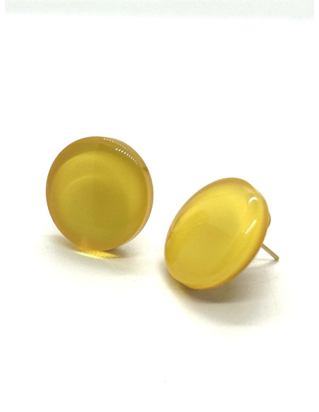 Náušnice pecky, žluté | FRANCINE BRAMLI