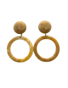 Náušnice kruhové, béžové | FRANCINE BRAMLI