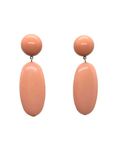 Náušnice oválné, pudrově růžová | FRANCINE BRAMLI